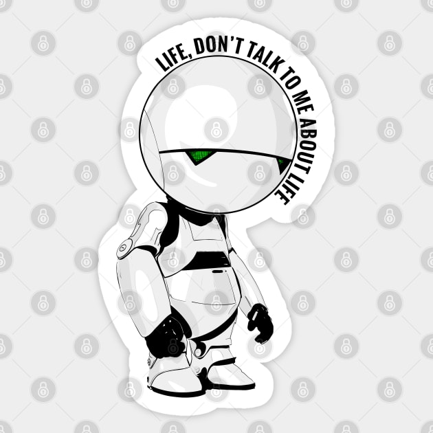 Marvin - Life Quote (black text) Sticker by Stupiditee